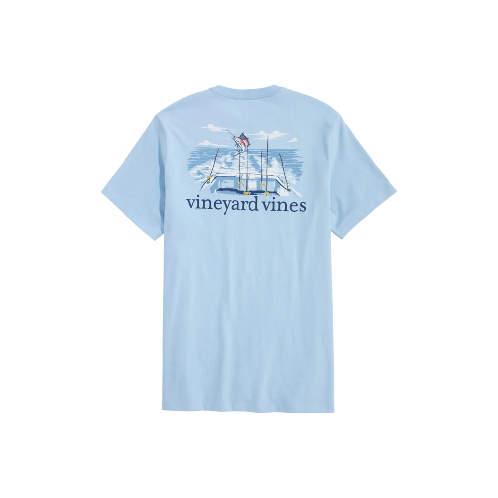 NWT Vineyard Vines USA Marlin Fishing Pocket Graphic T-Shirt Size S
